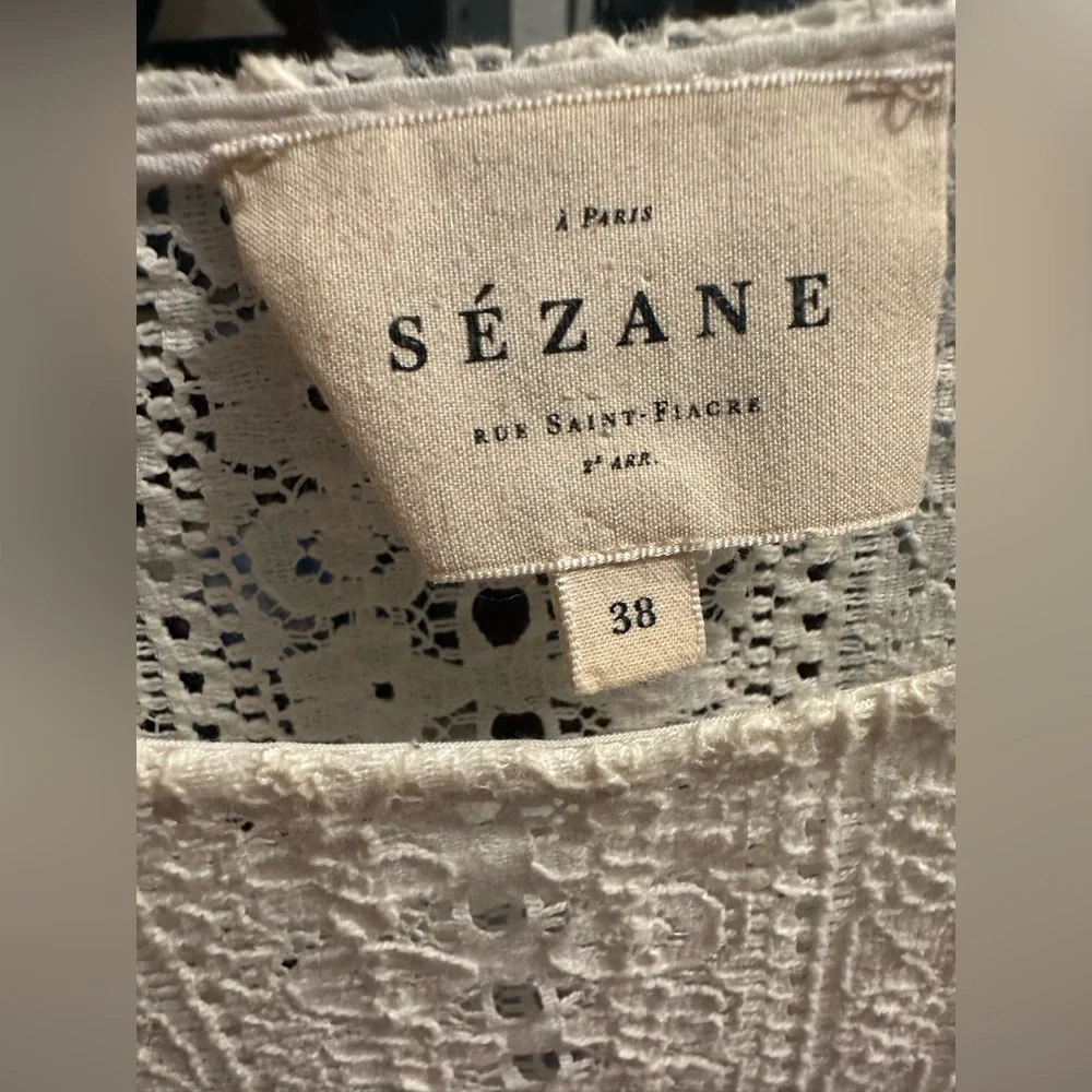 Sezane Cream Lace Top - Picture 6 of 7
